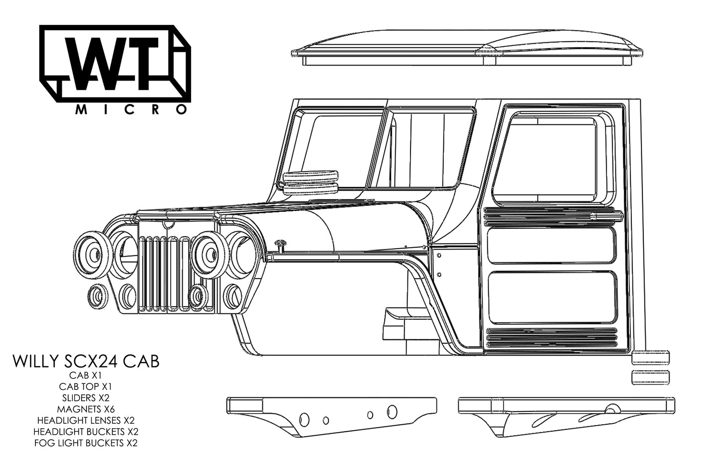 Willy Cab Only RAW - SCX24