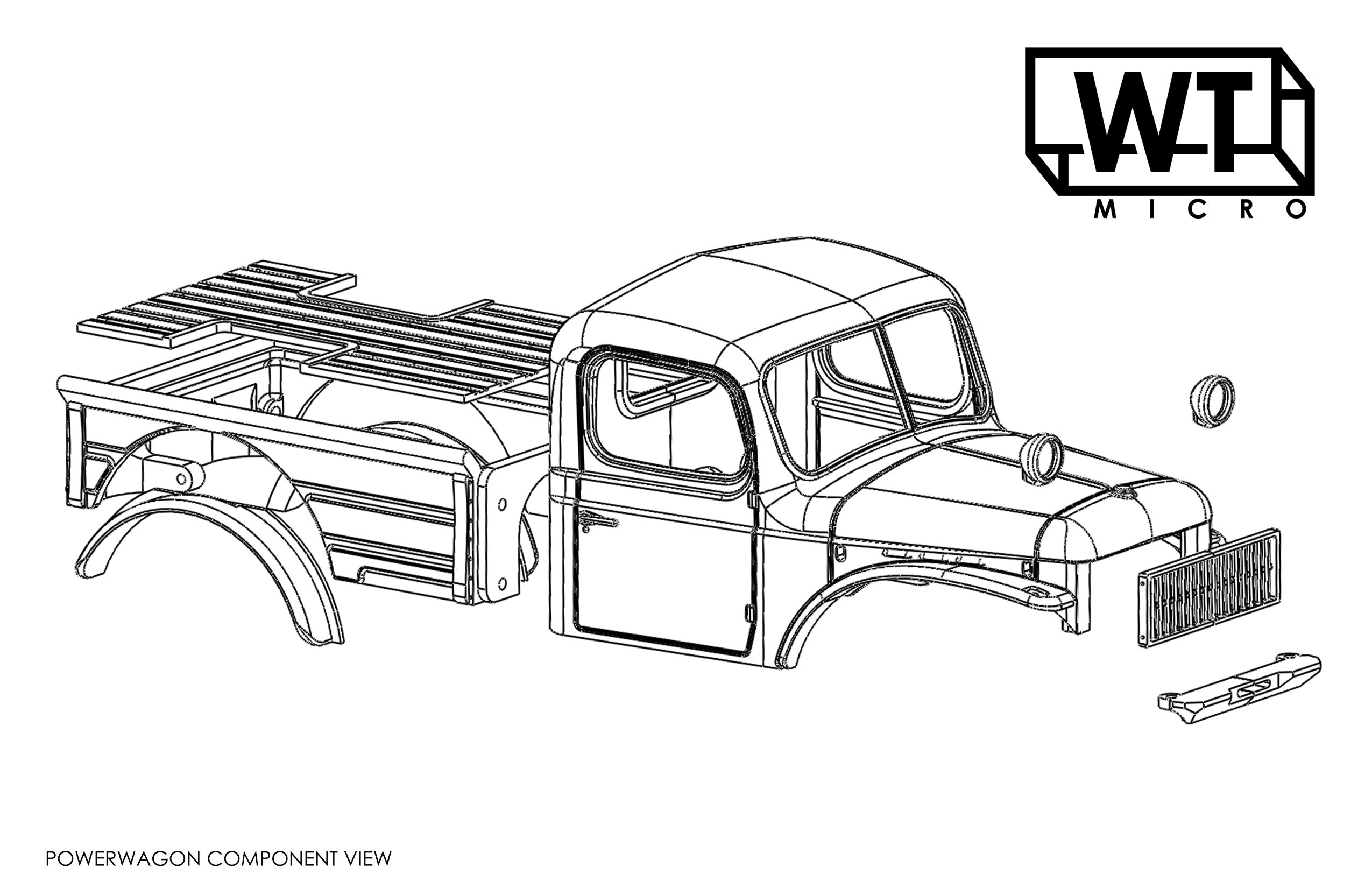 WT Micro SCX24用 PowerWagon パワーワゴンボデ WT PowerWagon - Scx24 Body – WTMicro