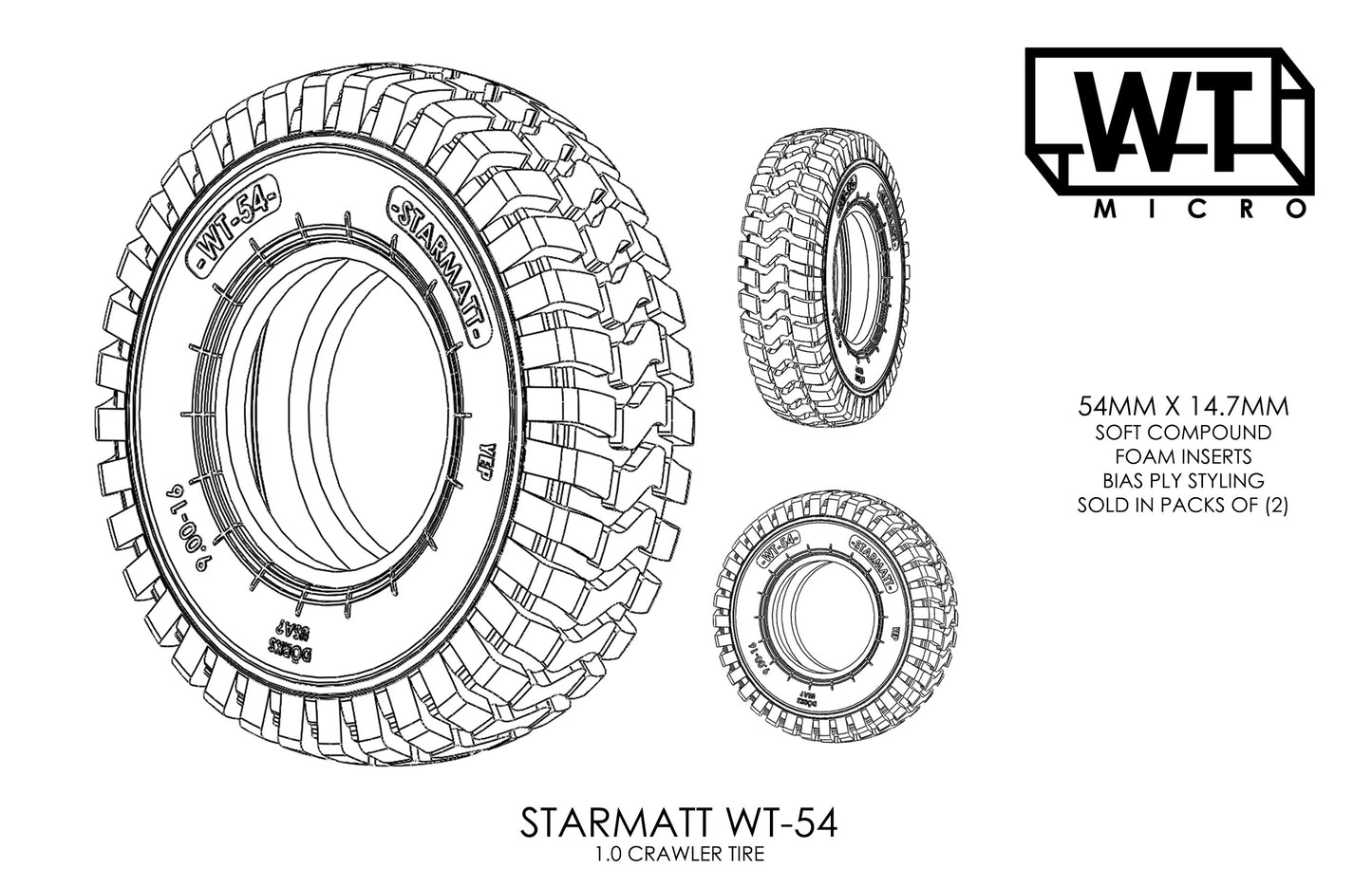 StarMatt WT-54 1.0 Tires (Pair)